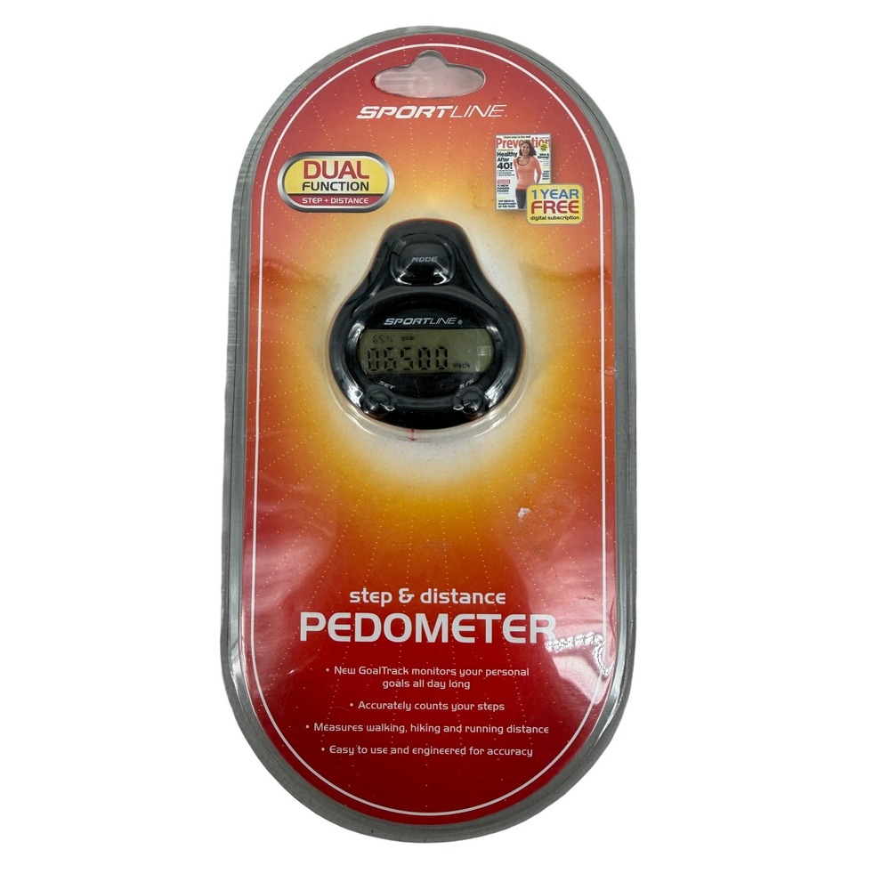 Sportline Pedometer Unisex OS Black New GoalTrack Step & Distance SB4202SK